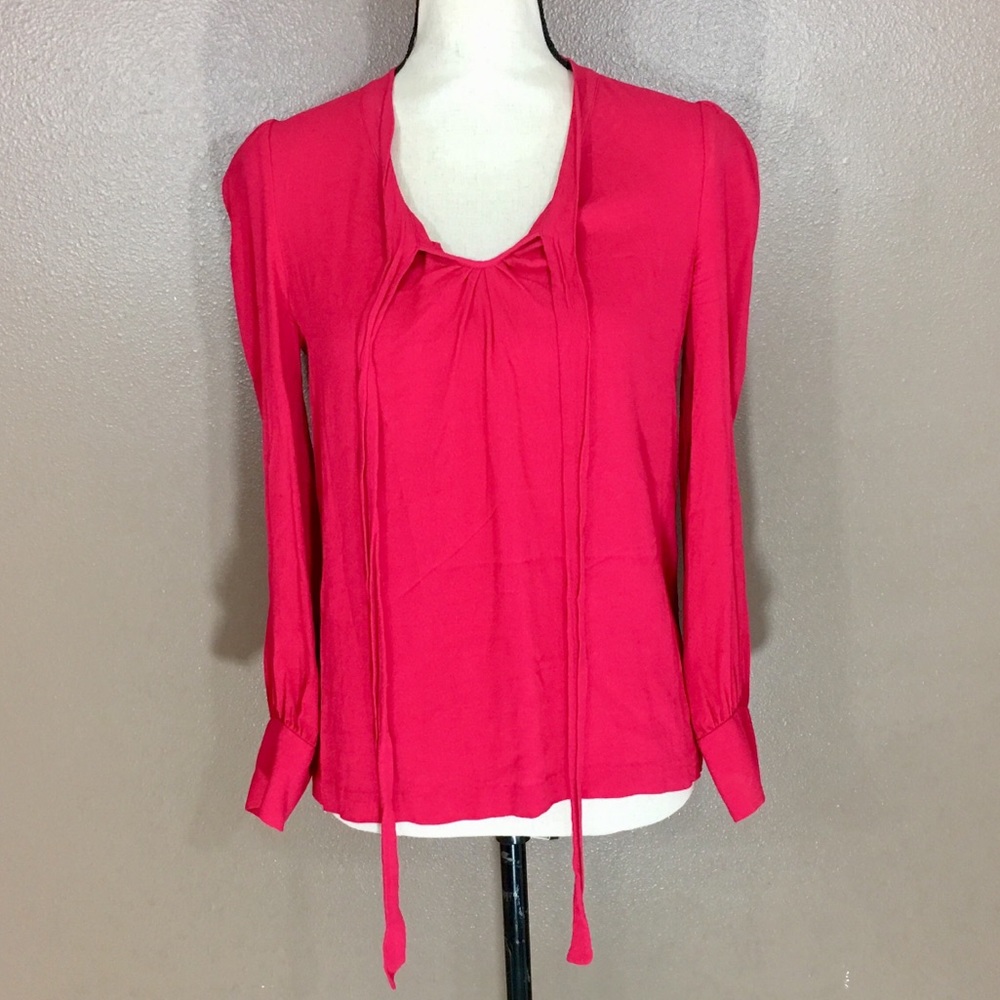 Kate Spade Red Bow Neck-Tie Blouse - Picture 3 of 8
